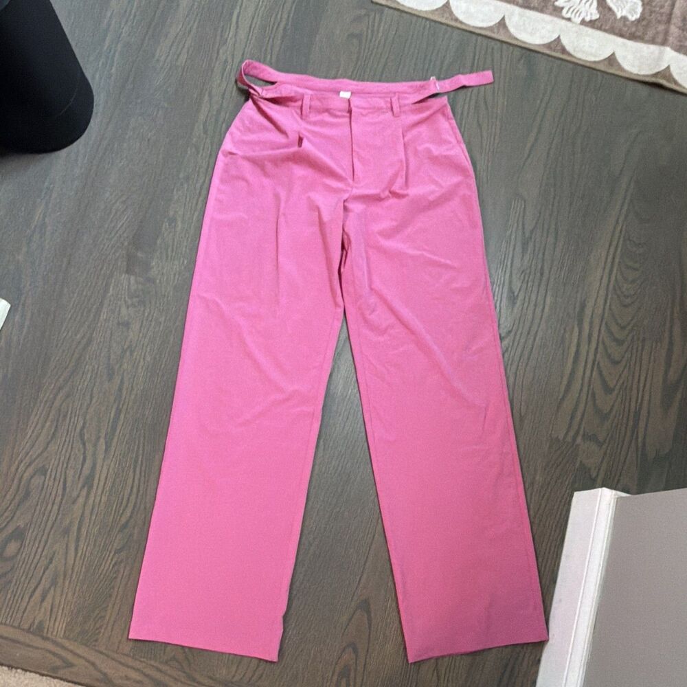 ALO YOGA Pink Pursuit Wide Leg Trouser Straight Pants Women Size XS runs BIG